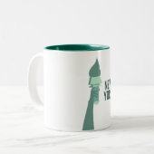 New York Vrijheidsbeeld Tweekleurige Koffiemok (Voorkant links)