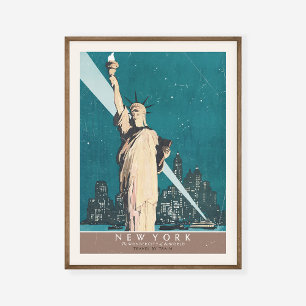 New York Vrijheidsbeeld van het Poster van Vintage