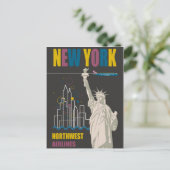 New York Vrijheidsbeeld van Reisposter Briefkaart (Staand voorkant)
