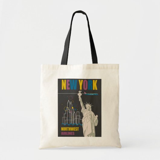 New York Vrijheidsbeeld van Reisposter Tote Bag (Voorkant)