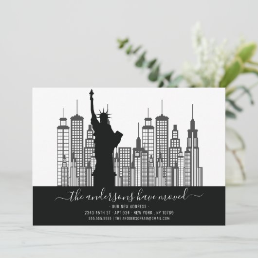 New York Vrijheidsbeeld Verplaatsende Aankondiging (Staand voorkant)