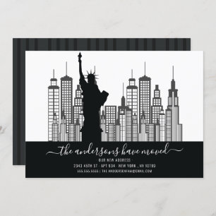 New York Vrijheidsbeeld Verplaatsende Aankondiging