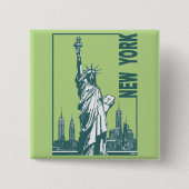 New York-Vrijheidsbeeld Vierkante Button 5,1 Cm (Voorkant)