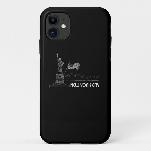 New York - Vrijheidsbeeld VS vlag Case-Mate iPhone Case (Achterkant)