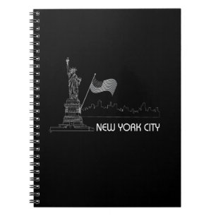 New York - Vrijheidsbeeld VS vlag Notitieboek