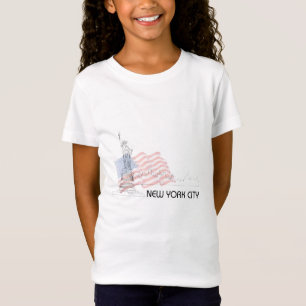 New York - Vrijheidsbeeld VS vlag T-shirt