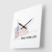 New York - Vrijheidsbeeld VS vlag Vierkante Klok (Hoek)