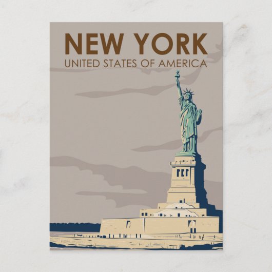 New York Vrijheidsstandbeeld Briefkaart (Voorkant)