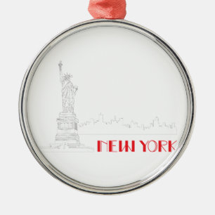 New York, Vrijheidsstandbeeld Metalen Ornament