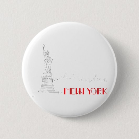 New York, Vrijheidsstandbeeld Ronde Button 5,7 Cm (Voorkant)