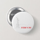 New York, Vrijheidsstandbeeld Ronde Button 5,7 Cm (Voorkant /achterkant)