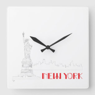 New York, Vrijheidsstandbeeld Vierkante Klok