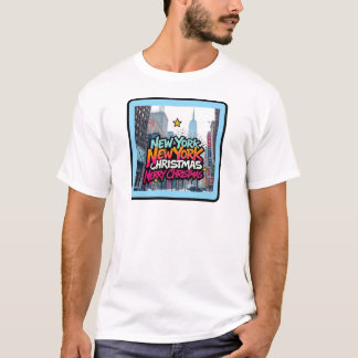 new york vrolijk kerstfeest t-shirt