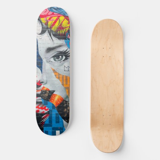 New York Vrouw Portret Skateboard (Voorkant)