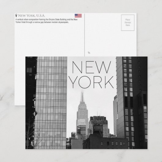 New York, VS Reisansichtkaart Briefkaart (Voorkant / Achterkant)