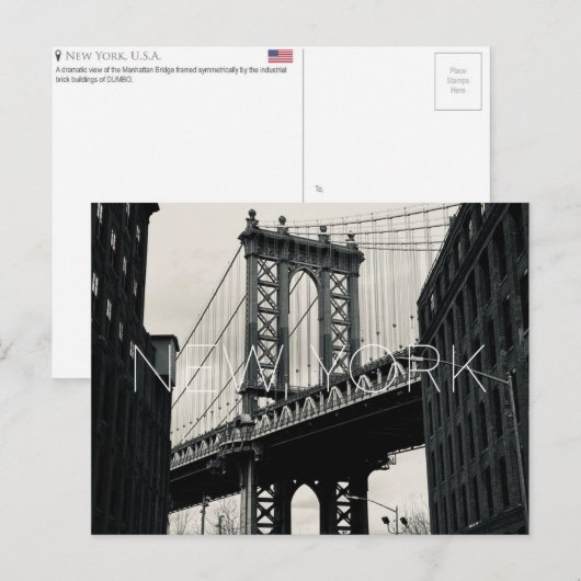New York, VS Reisansichtkaart Briefkaart (Voorkant / Achterkant)