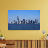 New York, VS. Silhouet van downtown Manhattan Canvas Afdruk (Insitu (Woonkamer))