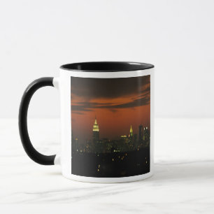 New York, VS. Silhouet van uptown Manhattan 2 Mok