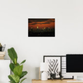 New York, VS. Silhouet van uptown Manhattan 2 Poster (Thuiskantoor)