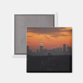 New York, VS. Silhouet van uptown Manhattan Magneet (Voorkant / Achterkant)