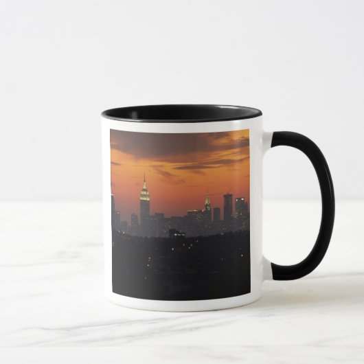 New York, VS. Silhouet van uptown Manhattan Mok (Rechts)