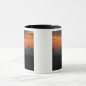 New York, VS. Silhouet van uptown Manhattan Mok (Midden)