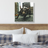 New York Wall Street Bull op doek Canvas Afdruk (Insitu (Slaapkamer))