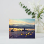 New York Waterfront Sunset Briefkaart (Staand voorkant)