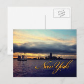 New York Waterfront Sunset Briefkaart (Voorkant / Achterkant)