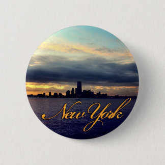New York Waterfront Sunset Button