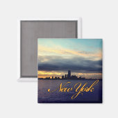 New York Waterfront Sunset Magnet (Voorkant / Achterkant)