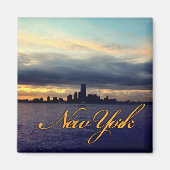 New York Waterfront Sunset Magnet (Voorkant)