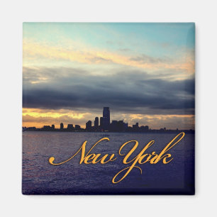 New York Waterfront Sunset Magnet