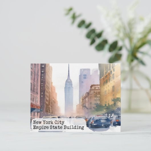  New York Waterverf Briefkaart (Staand voorkant)