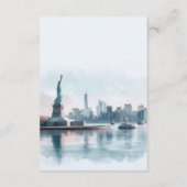 New York Waterverf Illustratie Skyline Wedding Informatiekaartje (Achterkant)