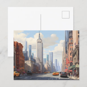 New York waterverf kunst Briefkaart