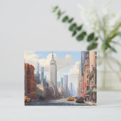 New York waterverf kunst Briefkaart (Staand voorkant)