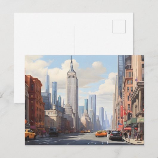 New York waterverf kunst Briefkaart (Voorkant / Achterkant)
