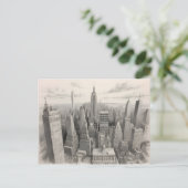 New York waterverf kunst Briefkaart (Staand voorkant)