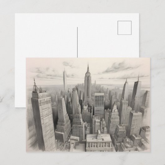 New York waterverf kunst Briefkaart (Voorkant / Achterkant)