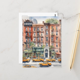 New York waterverf kunst Briefkaart