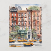 New York waterverf kunst Briefkaart (Voorkant)