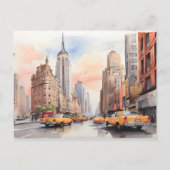 New York waterverf kunst Briefkaart (Voorkant)