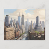 New York waterverf kunst Briefkaart (Voorkant)