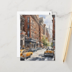 New York waterverf kunst Briefkaart