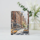 New York waterverf kunst Briefkaart (Staand voorkant)