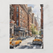 New York waterverf kunst Briefkaart (Voorkant)