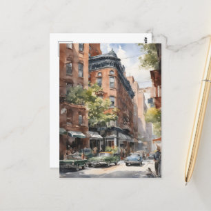 New York waterverf kunst Briefkaart