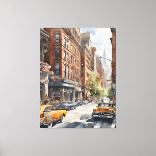 New York waterverf kunst Canvas Afdruk