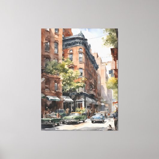 New York waterverf kunst Canvas Afdruk (Voorkant)